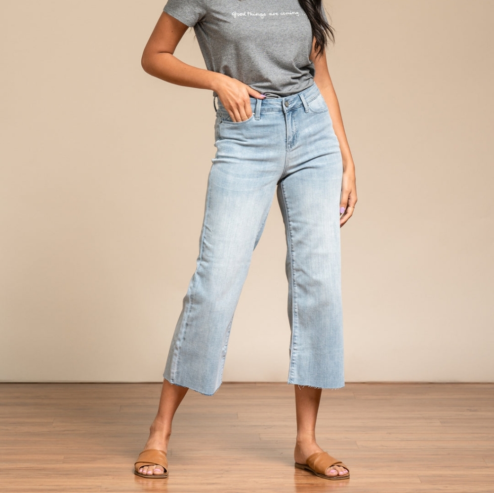 Laurie Felt wide leg crop jeans